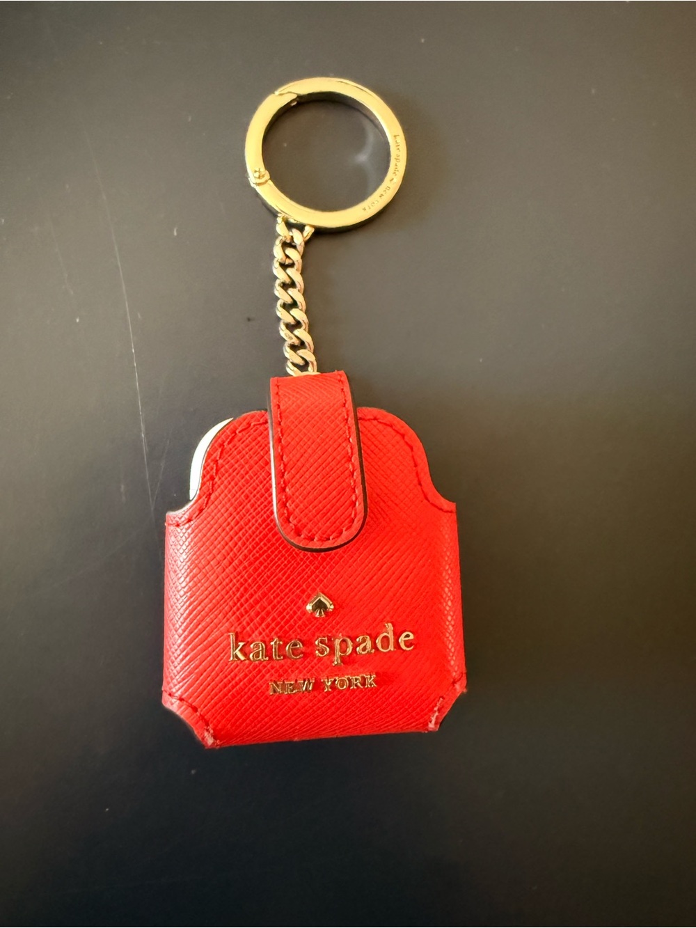 kate spade Red Leather iPod Keyring Pouch with Gold Hardware